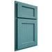 Shiloh Cabinetry Partial Overlay Square Flat Red Oak Plain Cut Aqua Door