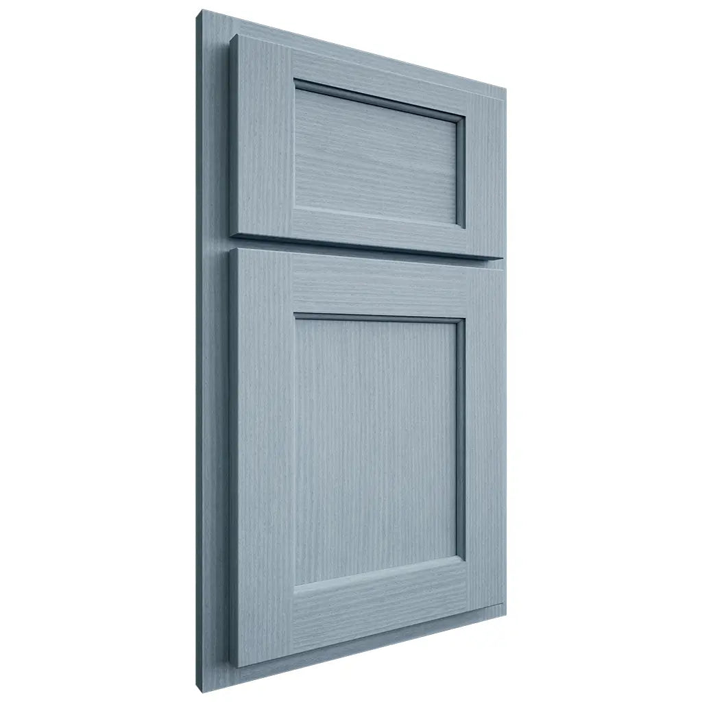 Shiloh Cabinetry Partial Overlay Square Flat White Oak Rift Cut Sky Door