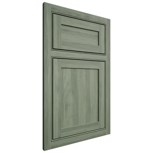 Shiloh Cabinetry Partial Overlay Square Raised Hickory Plain Cut Moss Door