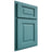Shiloh Cabinetry Partial Overlay Square Raised Red Oak Plain Cut Aqua Door