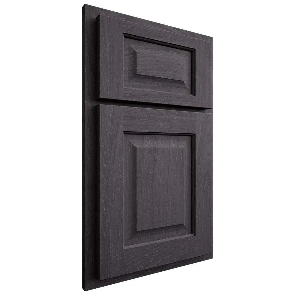 Shiloh Cabinetry Partial Overlay Square Raised Red Oak Plain Cut Harbor Door