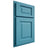 Shiloh Cabinetry Partial Overlay Square Raised White Oak Plain Cut Aqua Door
