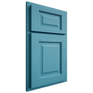 Shiloh Cabinetry Partial Overlay Square Raised White Oak Plain Cut Aqua Door