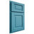 Shiloh Cabinetry Partial Overlay Square Raised White Oak Quarter Sawn Aqua Door