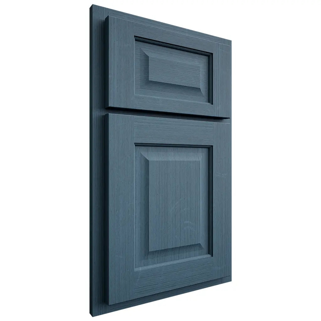 Shiloh Cabinetry Partial Overlay Square Raised White Oak Quarter Sawn Hudson Door
