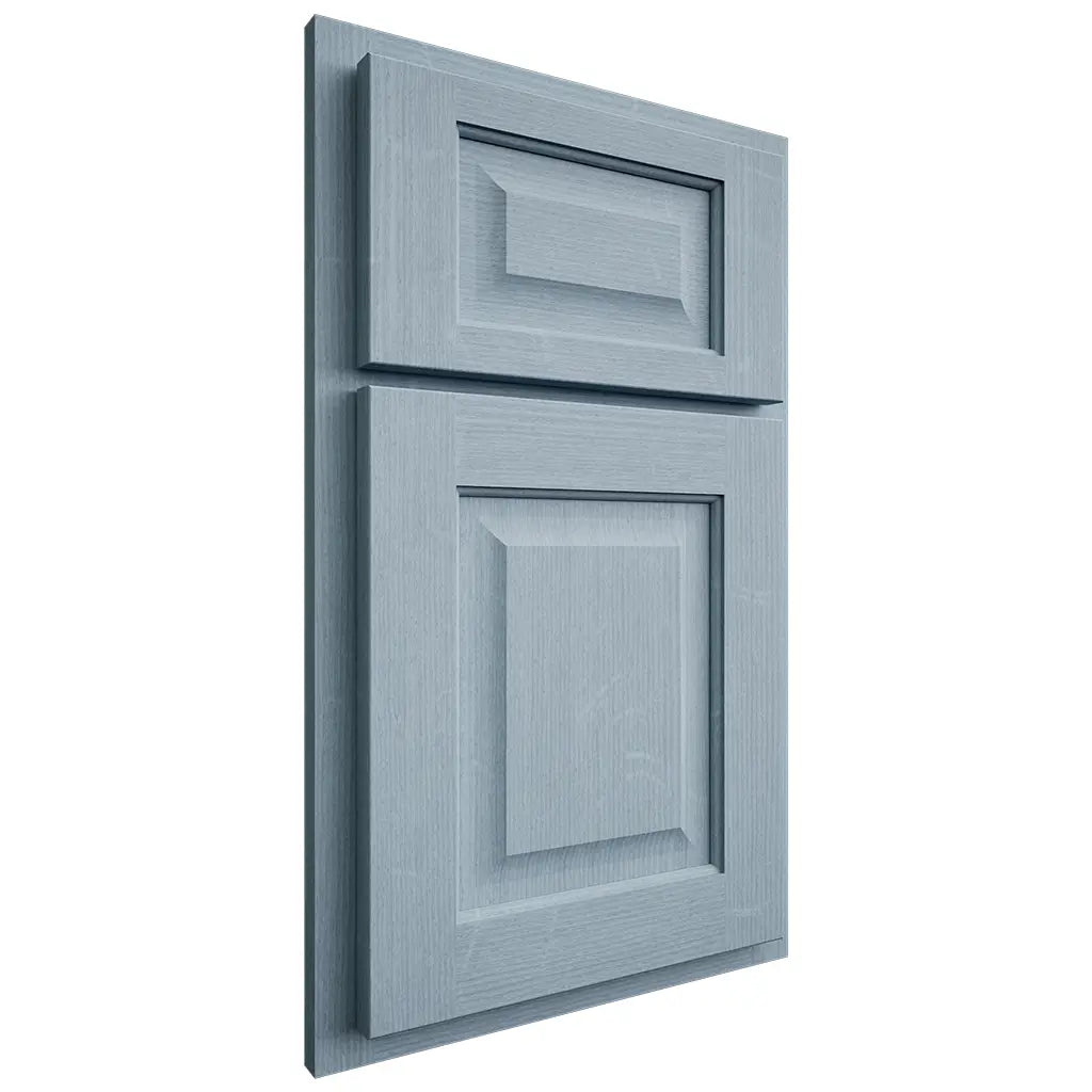Shiloh Cabinetry Partial Overlay Square Raised White Oak Quarter Sawn Sky Door