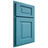 Shiloh Cabinetry Partial Overlay Square Raised White Oak Rift Cut Aqua Door