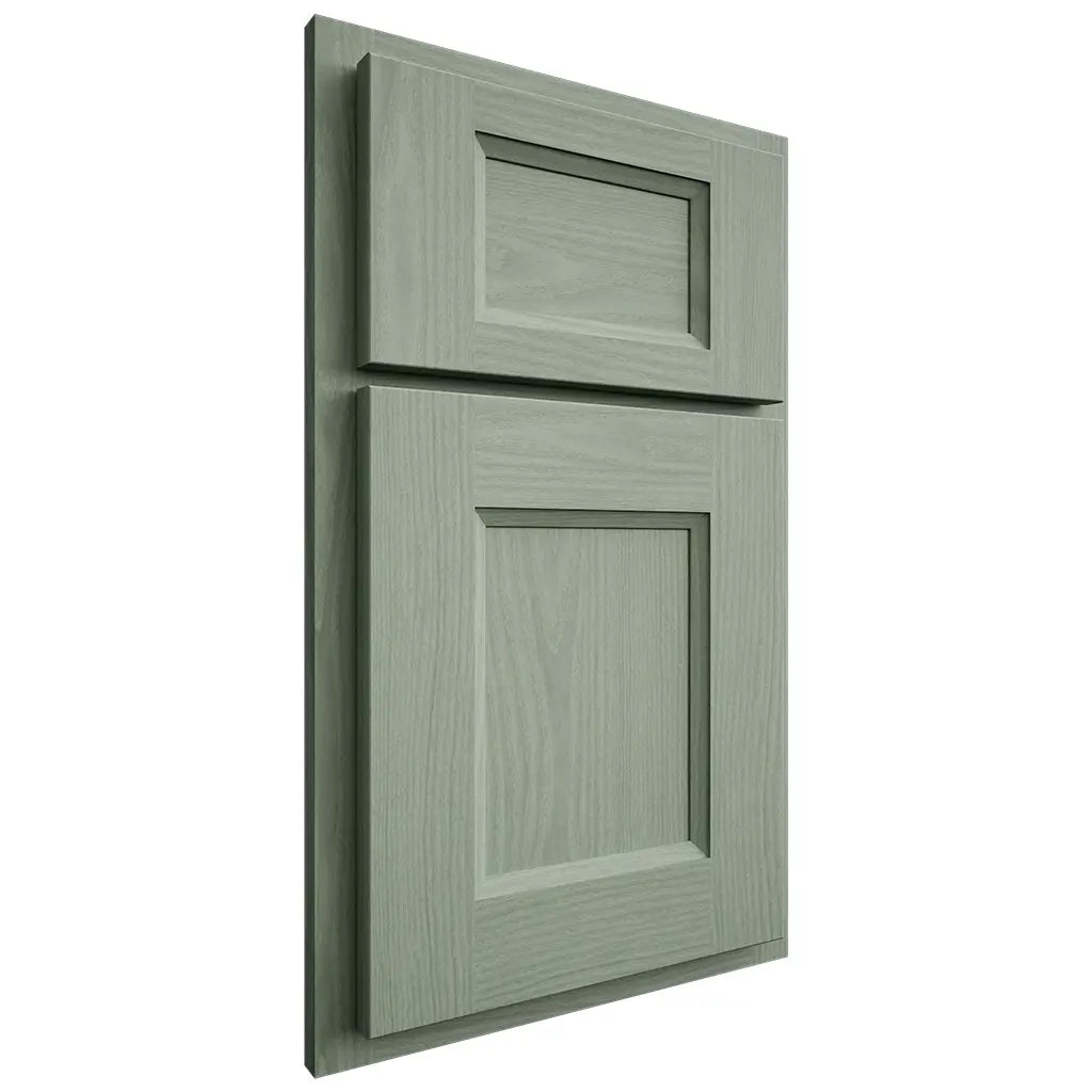 Shiloh Cabinetry Partial Overlay Statesville White Oak Plain Cut Moss Door