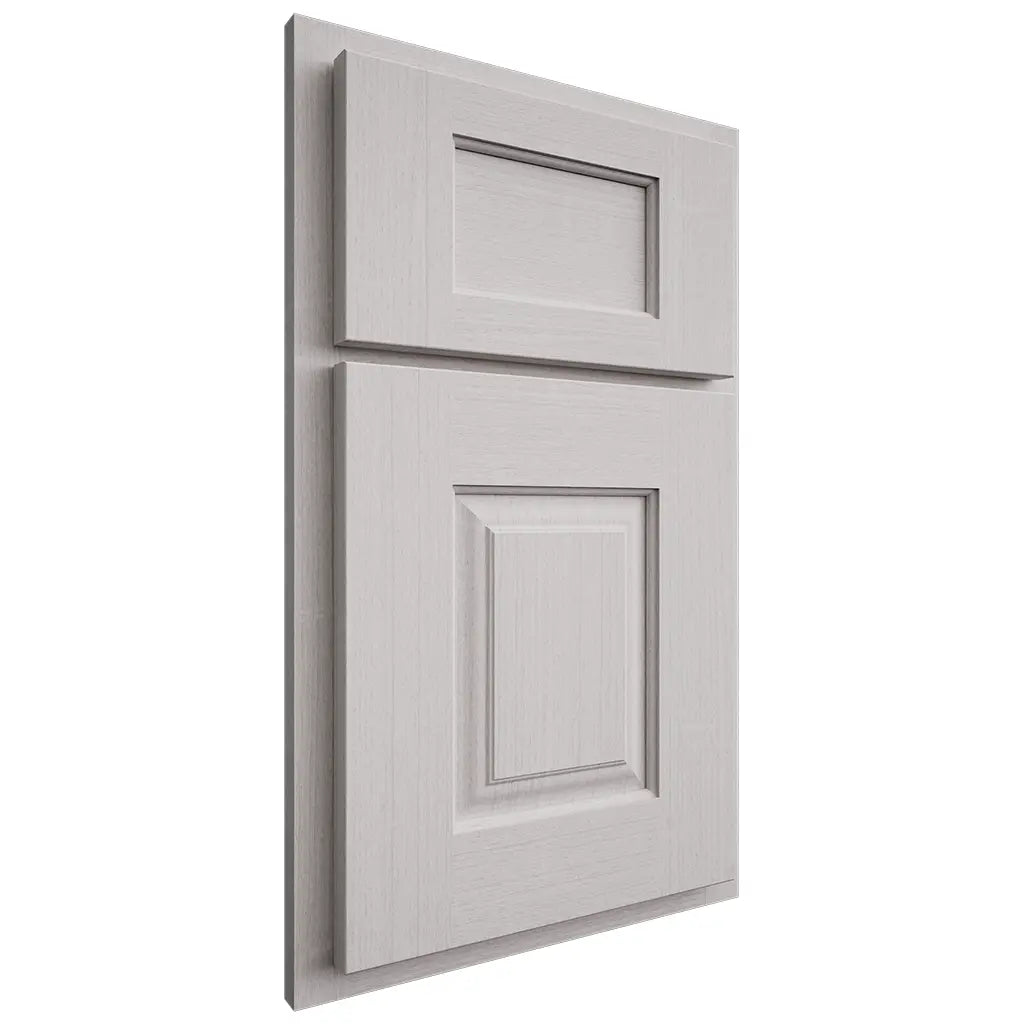 Shiloh Cabinetry Partial Overlay Summit White Oak Quarter Sawn Cotton Door