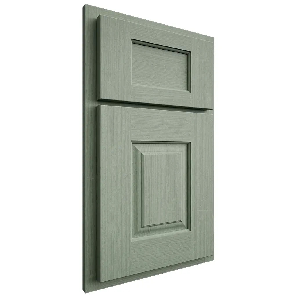Shiloh Cabinetry Partial Overlay Summit White Oak Quarter Sawn Moss Door