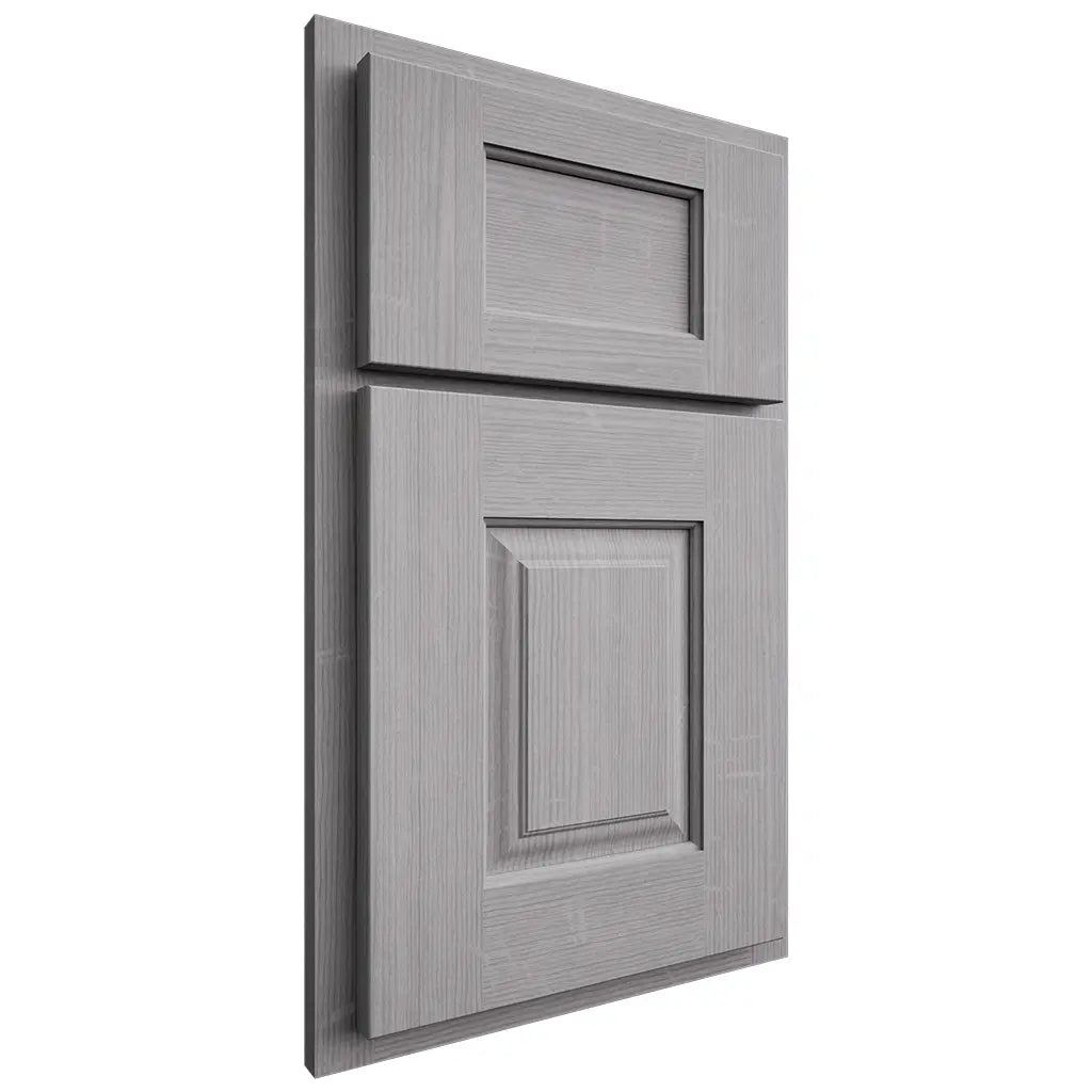 Shiloh Cabinetry Partial Overlay Summit White Oak Quarter Sawn Stratus Door