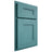 Shiloh Cabinetry Partial Overlay Tahoe Red Oak Plain Cut Aqua Door