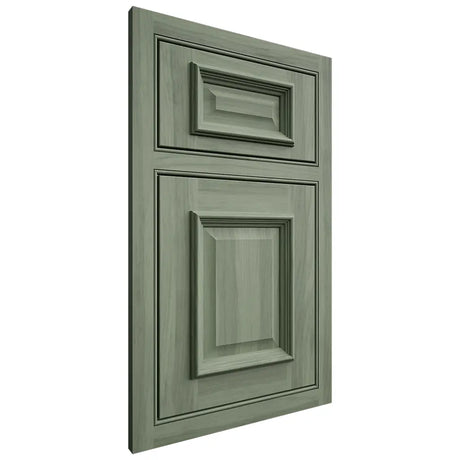 Shiloh Cabinetry Partial Overlay Ward Hickory Plain Cut Moss Door