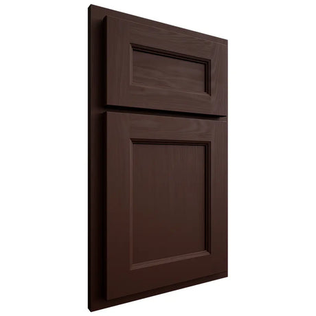 Shiloh Cabinetry Partial Overlay Ward Maple Plain Cut Cocoa Door