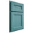 Shiloh Cabinetry Partial Overlay Ward Red Oak Plain Cut Aqua Door