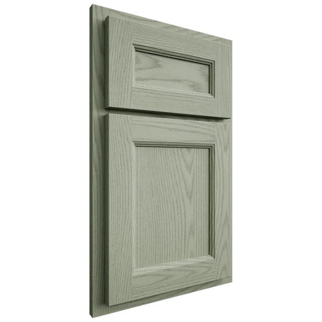 Shiloh Cabinetry Partial Overlay Ward Red Oak Plain Cut Moss Door