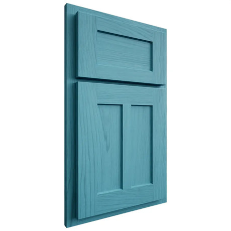 Shiloh Cabinetry Partial Overlay Wilmington Alder Plain Cut Aqua Door