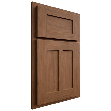 Shiloh Cabinetry Partial Overlay Wilmington Alder Plain Cut Walnut Door