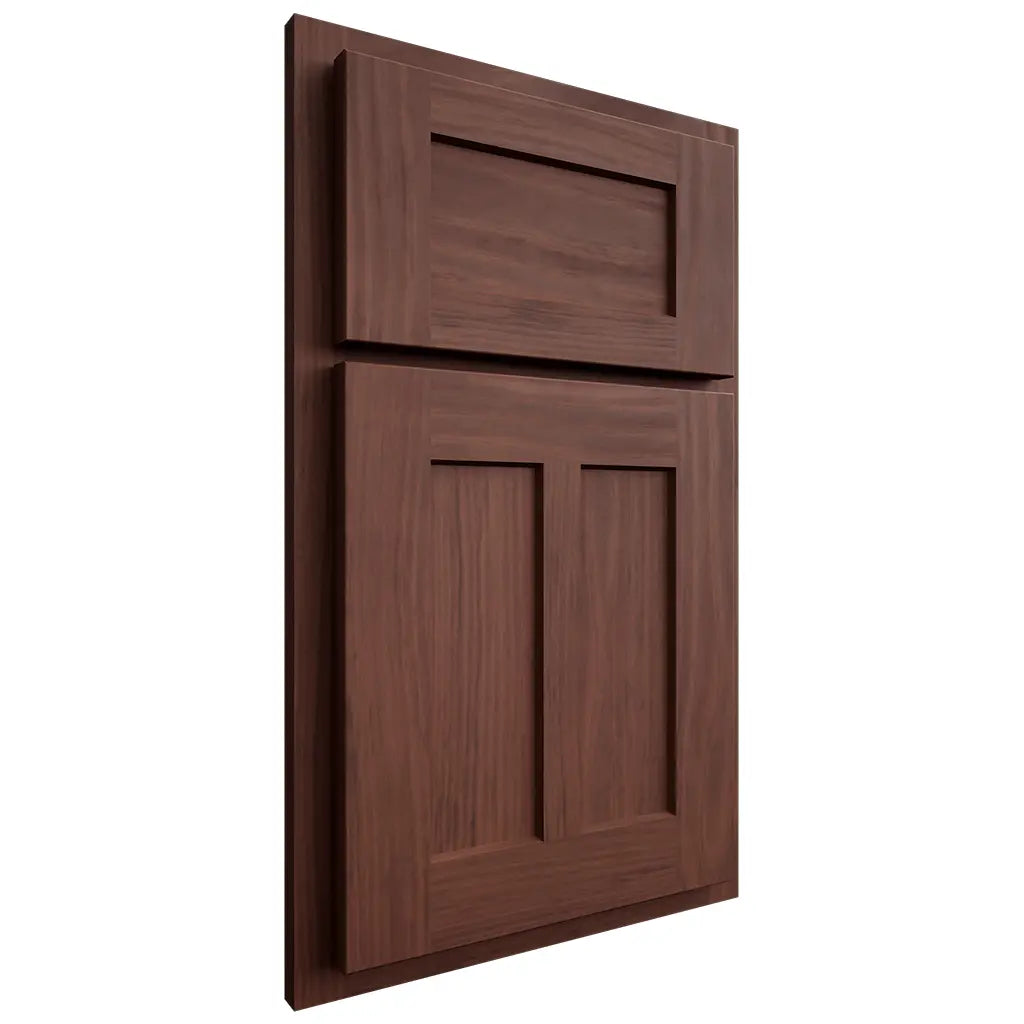 Shiloh Cabinetry Partial Overlay Wilmington Cherry Plain Cut Bourbon Door