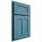 Shiloh Cabinetry Partial Overlay Wilmington Hickory Plain Cut Aqua Door