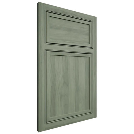 Shiloh Cabinetry Partial Overlay Wilmington Hickory Plain Cut Moss Door