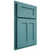 Shiloh Cabinetry Partial Overlay Wilmington Red Oak Plain Cut Aqua Door