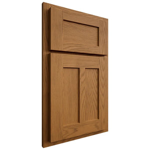 Shiloh Cabinetry Partial Overlay Wilmington Red Oak Plain Cut Autumn Door