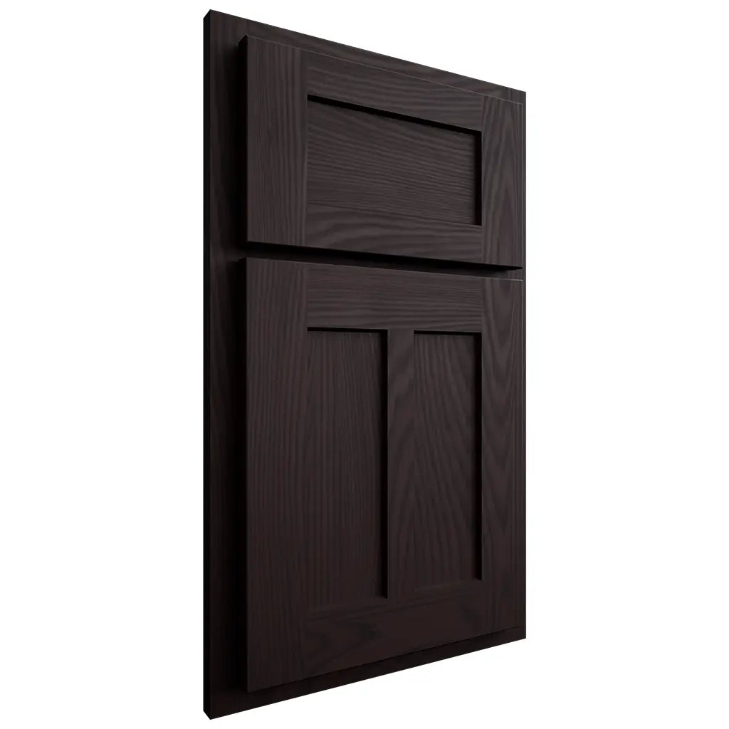 Shiloh Cabinetry Partial Overlay Wilmington Red Oak Plain Cut Espresso Door