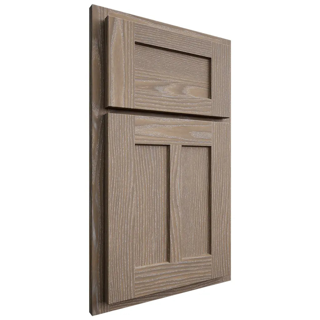 Shiloh Cabinetry Partial Overlay Wilmington White Oak Plain Cut Almond Door