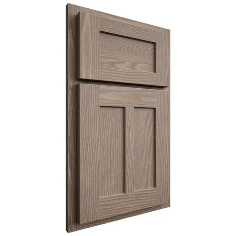 Shiloh Cabinetry Partial Overlay Wilmington White Oak Plain Cut Almond Door