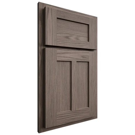 Shiloh Cabinetry Partial Overlay Wilmington White Oak Plain Cut Clay Door