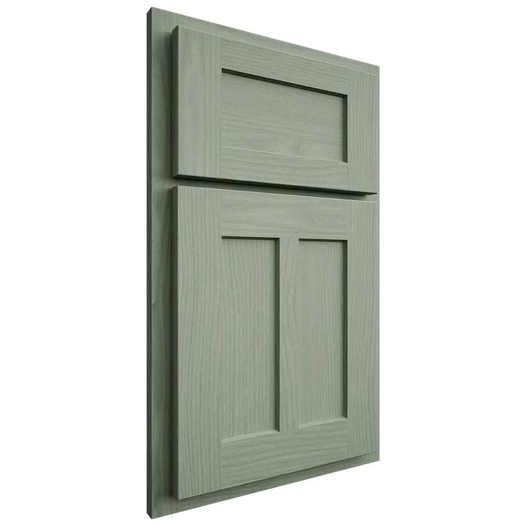 Shiloh Cabinetry Partial Overlay Wilmington White Oak Plain Cut Moss Door