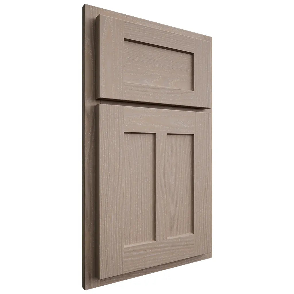 Shiloh Cabinetry Partial Overlay Wilmington White Oak Plain Cut Whitewash Door