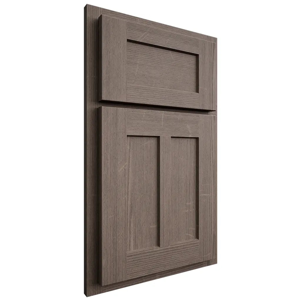 Shiloh Cabinetry Partial Overlay Wilmington White Oak Quarter Sawn Clay Door