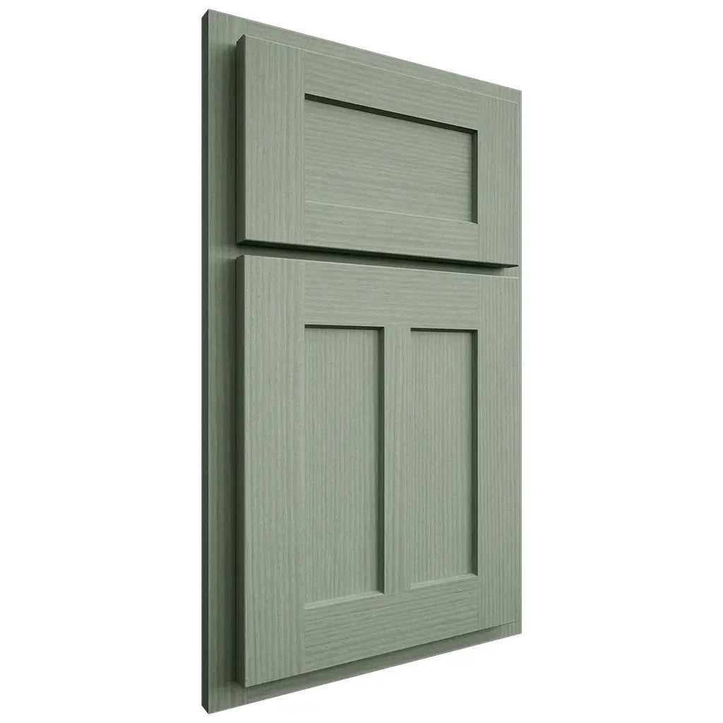 Shiloh Cabinetry Partial Overlay Wilmington White Oak Rift Cut Moss Door