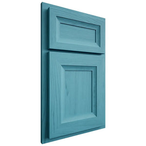 Shiloh Cabinetry Partial Overlay Windsor Alder Plain Cut Aqua Door