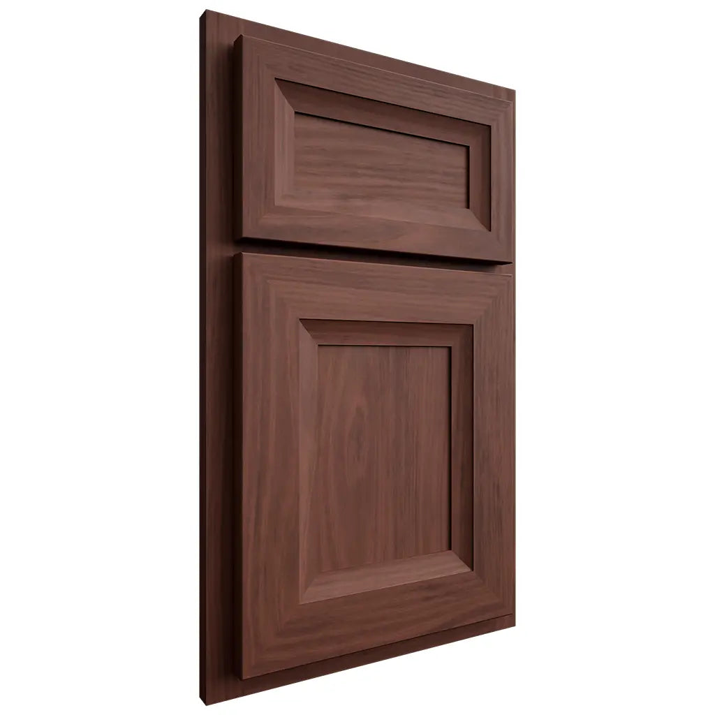 Shiloh Cabinetry Partial Overlay Windsor Cherry Plain Cut Bourbon Door