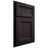 Shiloh Cabinetry Partial Overlay Windsor Red Oak Plain Cut Espresso Door