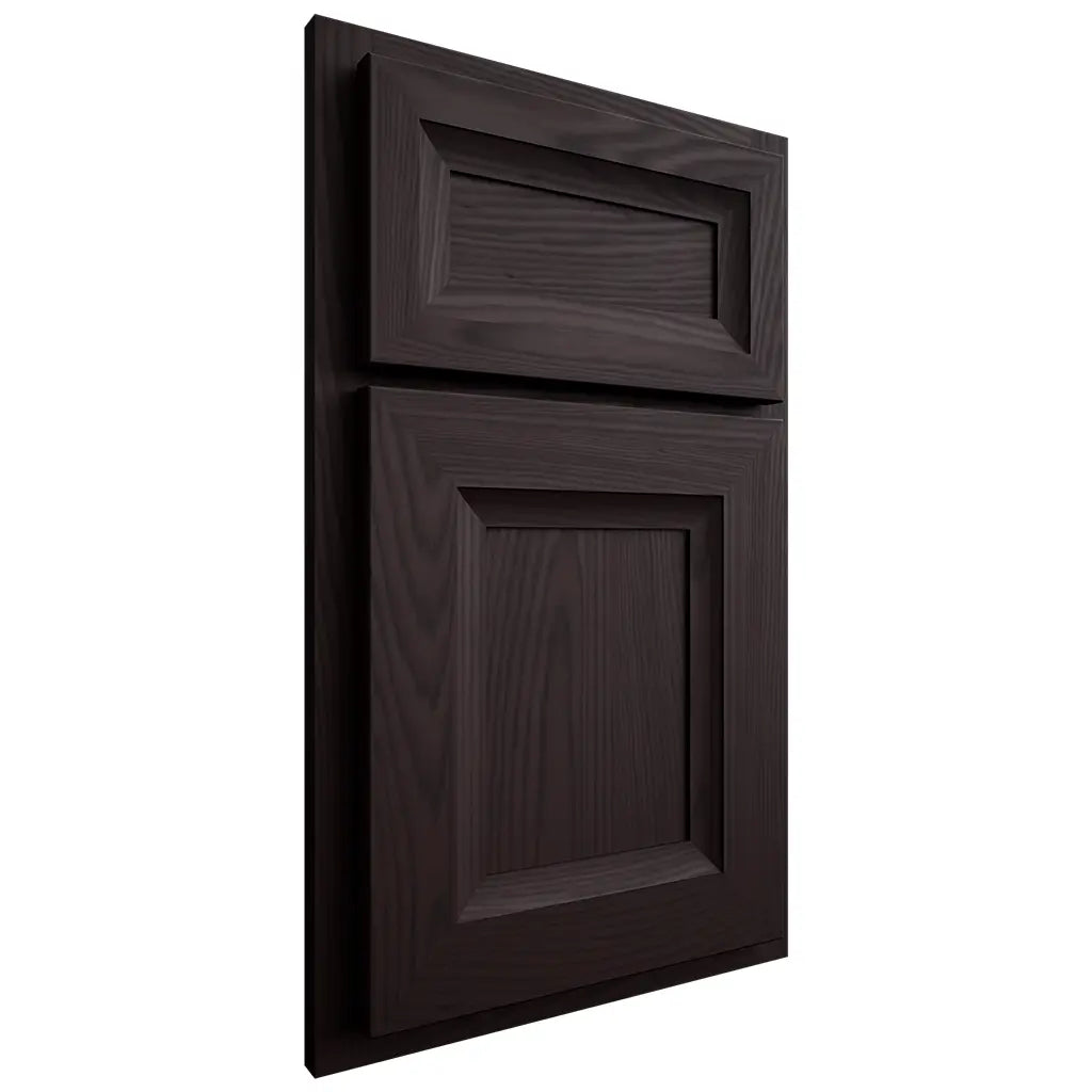 Shiloh Cabinetry Partial Overlay Windsor Red Oak Plain Cut Espresso Door