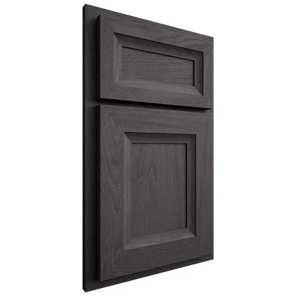 Shiloh Cabinetry Partial Overlay Windsor Red Oak Plain Cut Harbor Door