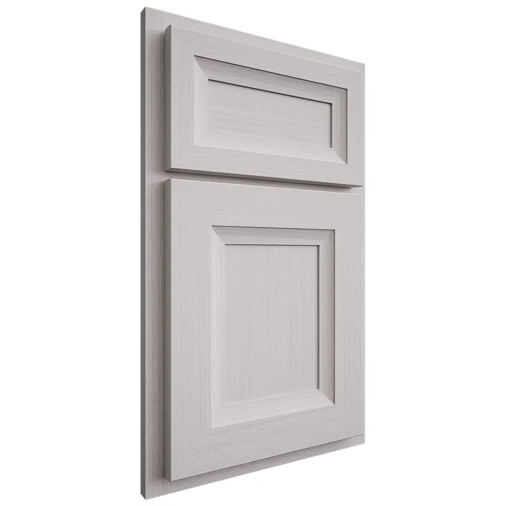 Shiloh Cabinetry Partial Overlay Windsor White Oak Rift Cut Cotton Door