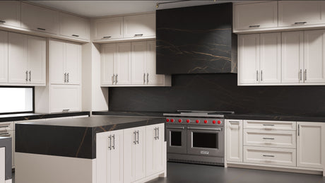 Bellrose Anew Gray ( Maple | Plain Cut [ Frameless • Satin • Painted ] - 10' X 10' Kitchen Cabinet ) | Assembled In USA