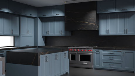 Bellrose Blue Slate ( Maple | Plain Cut [ Frameless • Satin • Painted ] - 10' X 10' Kitchen Cabinet ) | Assembled In USA