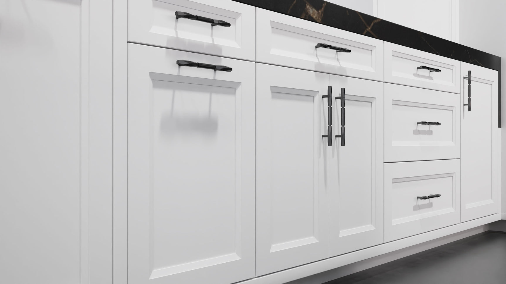 Bellrose Bright White ( Maple | Plain Cut [ Frameless • Satin • Painted ] - 10' X 10' Kitchen Cabinet ) | Assembled In USA