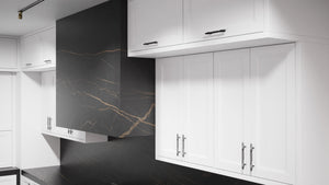 Bellrose Bright White ( Maple | Plain Cut [ Frameless • Satin • Painted ] - 10' X 10' Kitchen Cabinet ) | Assembled In USA