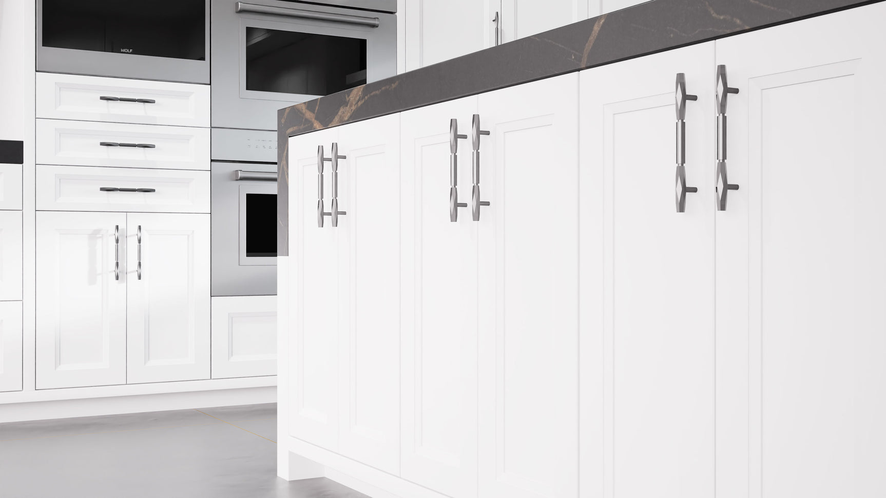 Bellrose Bright White ( Maple | Plain Cut [ Frameless • Satin • Painted ] - 10' X 10' Kitchen Cabinet ) | Assembled In USA