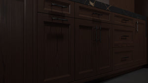 Bellrose Cherry Black Walnut ( Cherry | Plain Cut [ Frameless • Satin • Stained ] - 10' X 10' Kitchen Cabinet ) | Assembled In USA