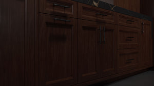 Bellrose Cherry Cognac ( Cherry | Plain Cut [ Frameless • Satin • Stained ] - 10' X 10' Kitchen Cabinet ) | Assembled In USA