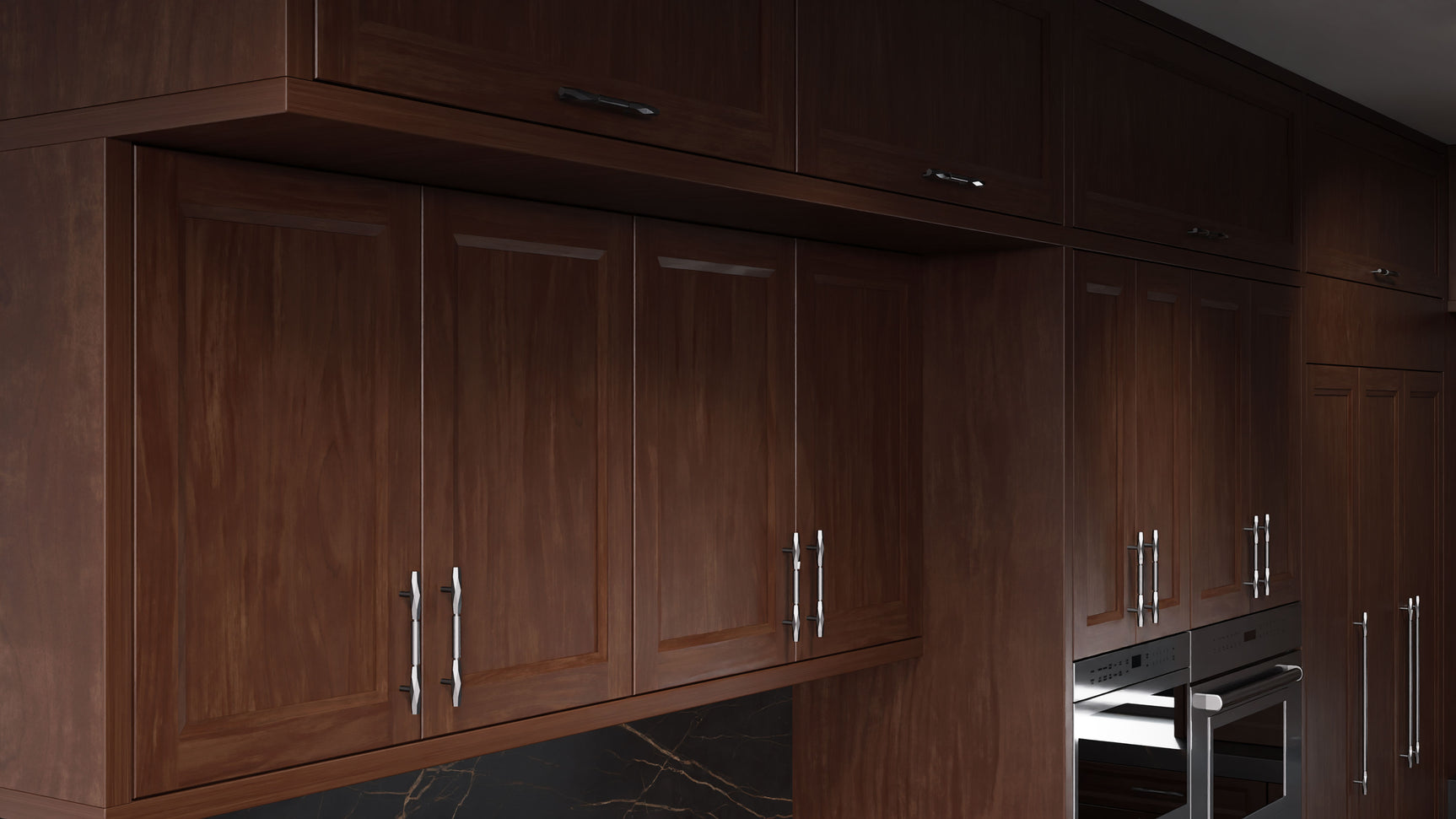 Bellrose Cherry Cognac ( Cherry | Plain Cut [ Frameless • Satin • Stained ] - 10' X 10' Kitchen Cabinet ) | Assembled In USA