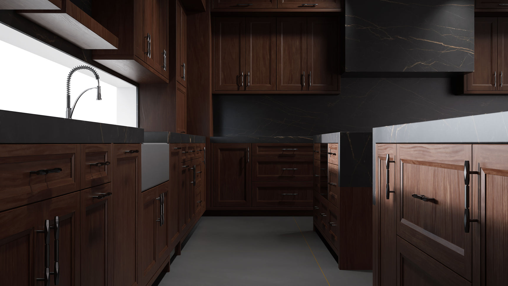 Bellrose Cherry Cognac ( Cherry | Plain Cut [ Frameless • Satin • Stained ] - 10' X 10' Kitchen Cabinet ) | Assembled In USA